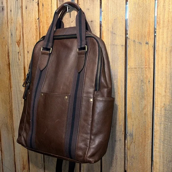 Fossil Brown Leather Men's Backpack - Picture 5 of 8